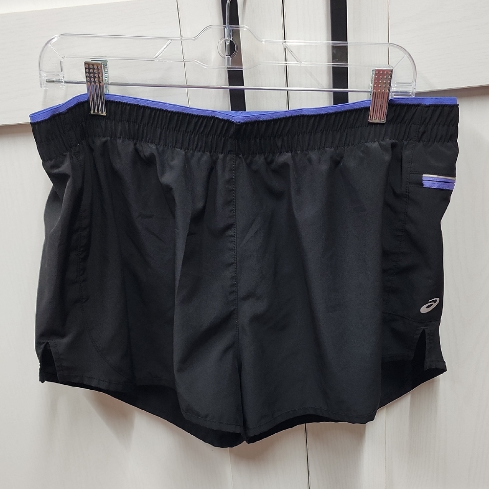 Asics Black and Purple Athletic Shorts